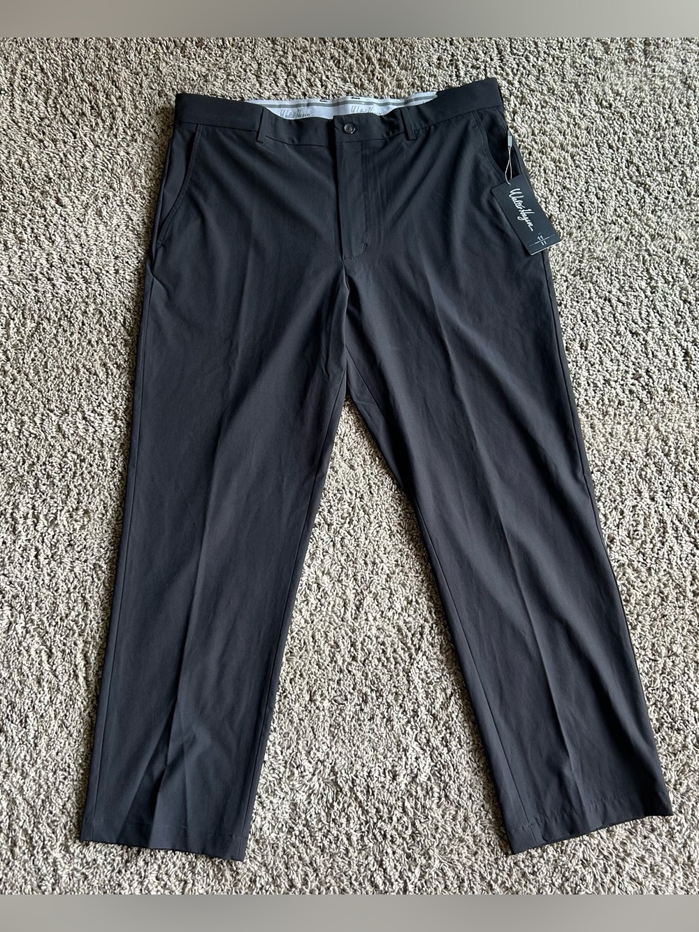 $80NWT Walter Hagen Performance 11 Majors Pants Mens 36(38x29)Black 4Way Stretch